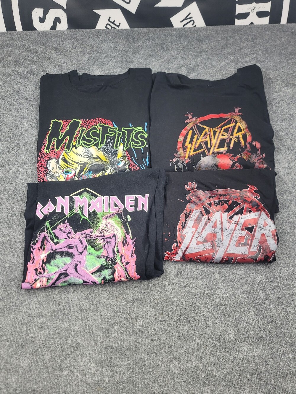 Band Concert T-Shirt Lot of 4 Punk Rock Metal 2xl & 3xl Maiden Misfits Slayer